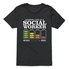 Funny Tired Social Worker Battery Life Of A Social Worker design - Premium Youth Tee - Black