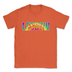 Lesbow Rainbow Word Gay Pride Month 2 t-shirt Shirt Tee Gift Unisex - Orange