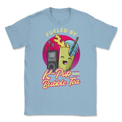 Fueled by K-Pop & Bubble Tea Cute Kawaii print Unisex T-Shirt - Light Blue