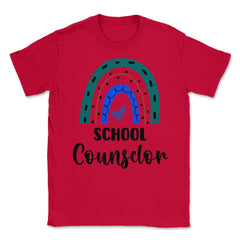 School Counselor Cute Rainbow Colorful Career Profession graphic - Red
