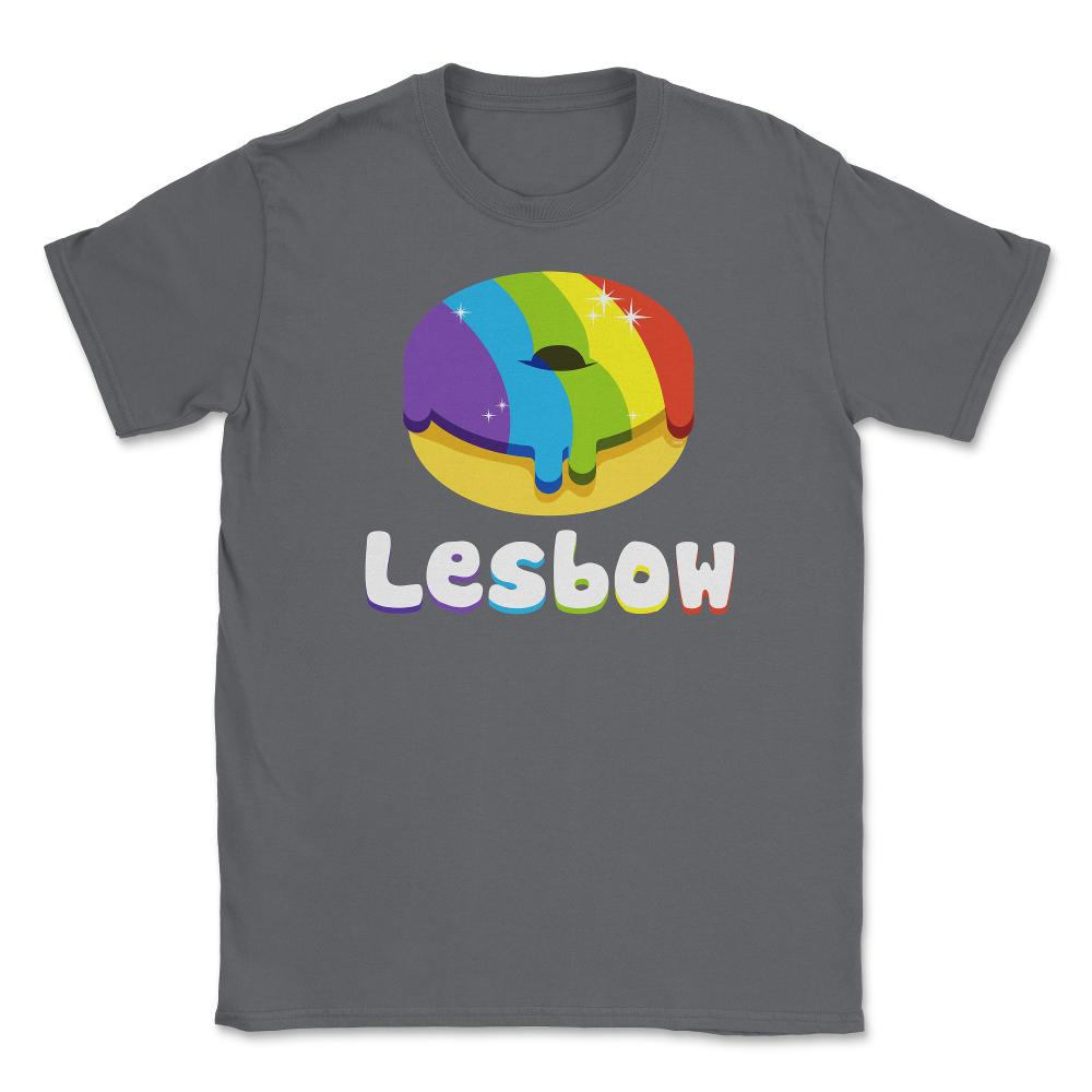 Lesbow Rainbow Donut Gay Pride Month t-shirt Shirt Tee Gift Unisex - Smoke Grey