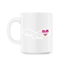 Love is Love Infinity Symbol Lipstick Lesbian Pride Gift product - 11oz Mug - White