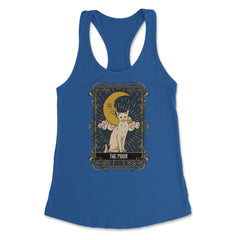 The Moon Cat Arcana Tarot Card Mystical Wiccan print Women's - Royal