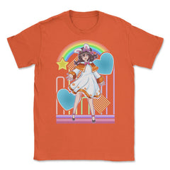 Lolita Fashion Themed Bunny Girl Anime Design print Unisex T-Shirt - Orange