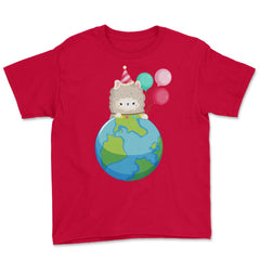 Happy Earth Day Llama Funny Cute Gift for Earth Day product Youth Tee - Red