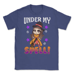 Under my Spell Cute & Funny Halloween Witch Unisex T-Shirt - Purple