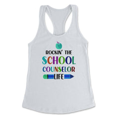 Funny Rockin' The School Counselor Life Pencil Apple Gag design - White