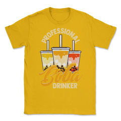 Professional Boba Drinker Bubble Tea Design design Unisex T-Shirt - Gold