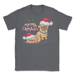 Merry Christmas Doggies Funny Humor T-Shirt Tee Gift Unisex T-Shirt - Smoke Grey