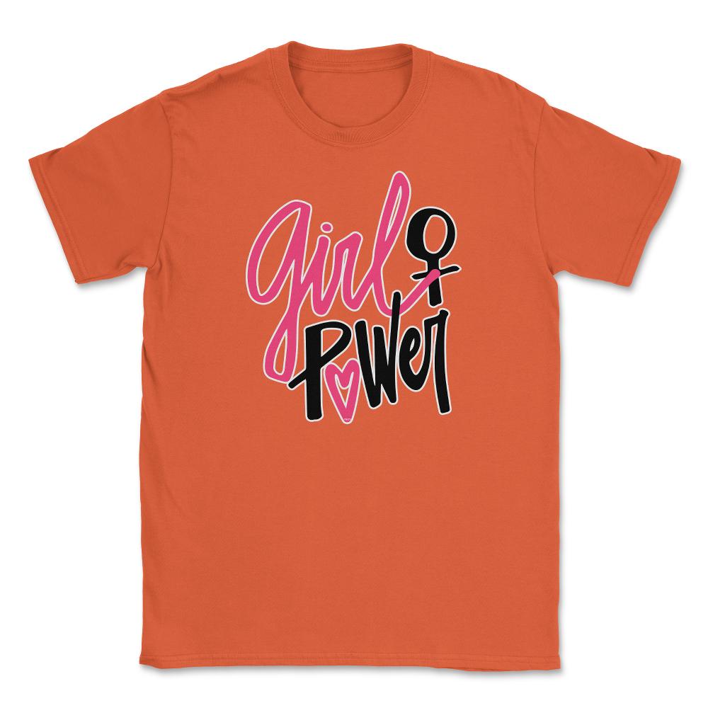 Girl Power Female Symbol T-Shirt Feminism Shirt Top Tee Gift  Unisex - Orange