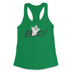 Boo! Ghost Humor Halloween Shirts & Gifts Women's Racerback Tank - Kelly Green