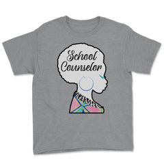 School Counselor Woman African American Roots Afro Hair design Youth - Grey Heather