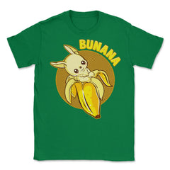 Cute Bunny Coming Out of a banana Funny Humor Gift print Unisex - Green