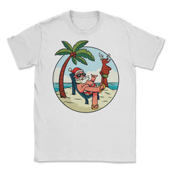 Summer Santa Claus at the Beach Tropical Vacations Funny print Unisex - White