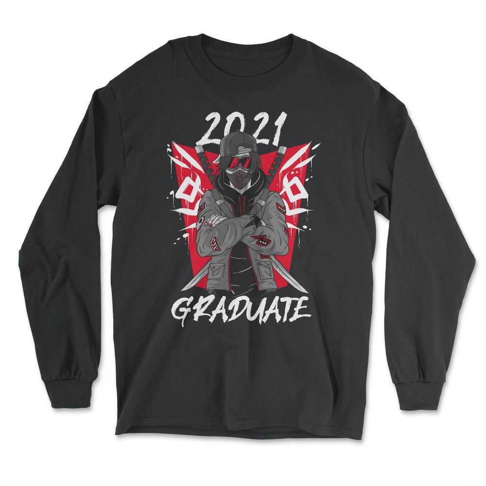 Urban 2021 Graduate With Katanas & Mask Themed product - Long Sleeve T-Shirt - Black