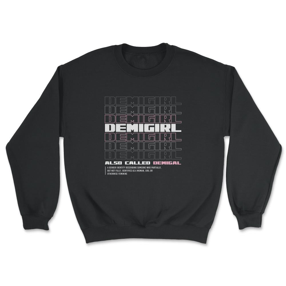 Demigirl Definition Female & Agender Color Flag Pride design - Unisex Sweatshirt - Black