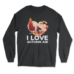 I Love Autumn Air Heart Design Gift design - Long Sleeve T-Shirt - Black