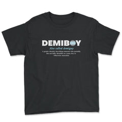 Demiboy Definition Male & Agender Color Flag Pride product - Youth Tee - Black
