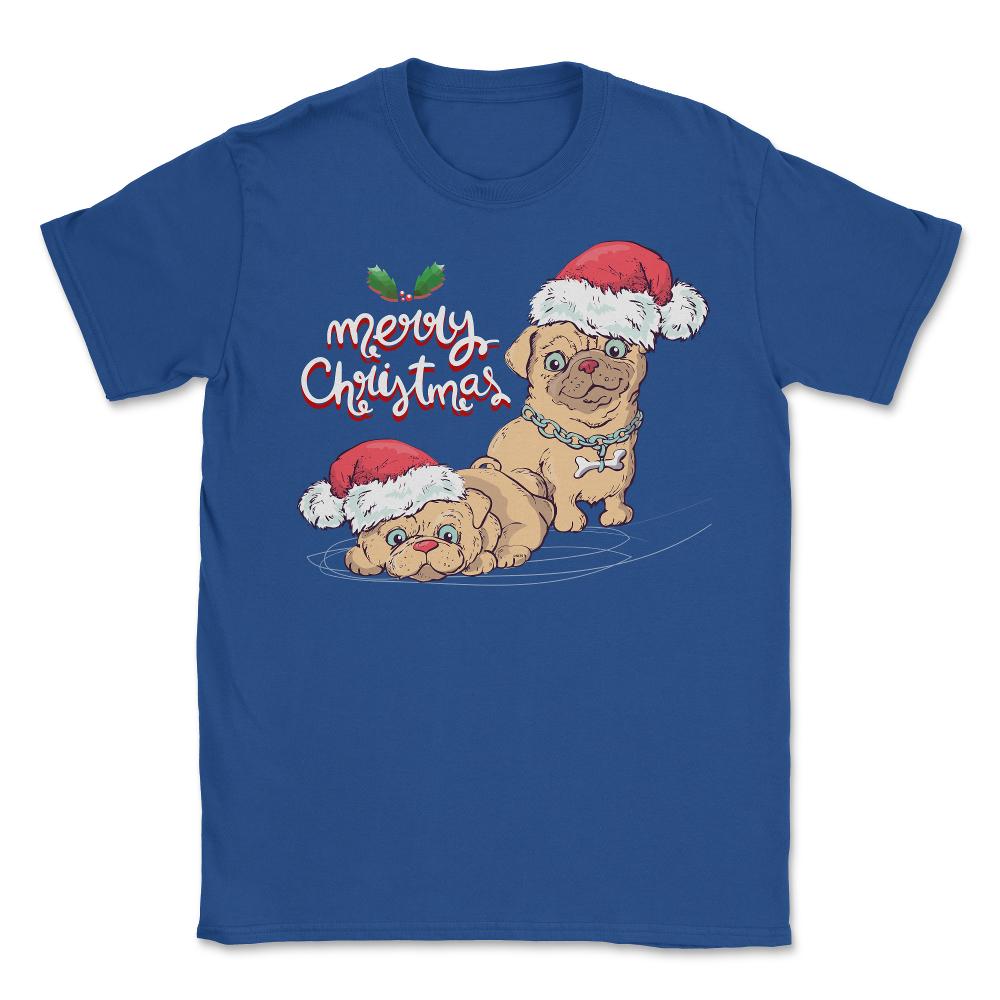 Merry Christmas Doggies Funny Humor T-Shirt Tee Gift Unisex T-Shirt - Royal Blue