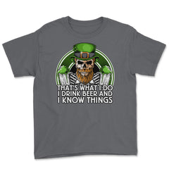 That's What I do, I Drink Beer and I Know Things Youth Tee - Smoke Grey