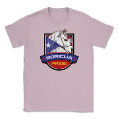 Boricua Pride Horse & Puerto Rico Flag T-Shirt & Gifts Unisex T-Shirt - Light Pink