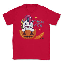 Magical Night! Halloween Unicorn Shirt Gifts Unisex T-Shirt - Red