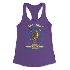 The Strength Cat Arcana Tarot Card Mystical Wiccan design Women's - Purple