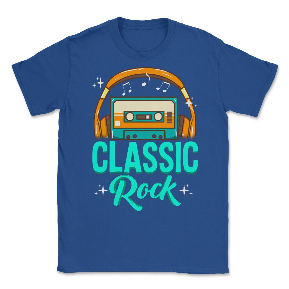 Classic Rock Cassette Tape With Headphones design Unisex T-Shirt - Royal Blue