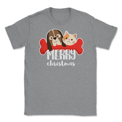 Pet Lovers Merry Christmas Funny T-Shirt Tee Gift Unisex T-Shirt - Grey Heather