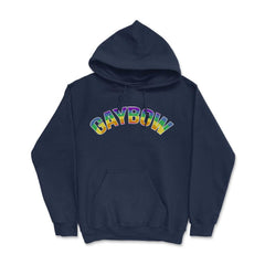 Gaybow Rainbow Word Art Gay Pride t-shirt Shirt Tee Gift Hoodie - Navy