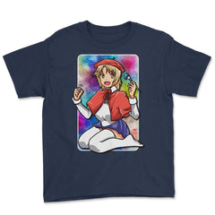 Anime Girl Painter Colorful Manga Artist Gift graphic Youth Tee - Navy