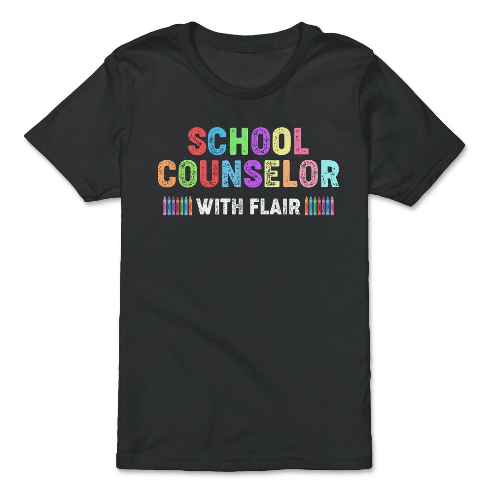 Funny School Counselor With Flair Crayons Guidance Counselor graphic - Premium Youth Tee - Black