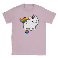 Caticorn Rainbow Flag Gay Pride & Poop Gay design Unisex T-Shirt - Light Pink