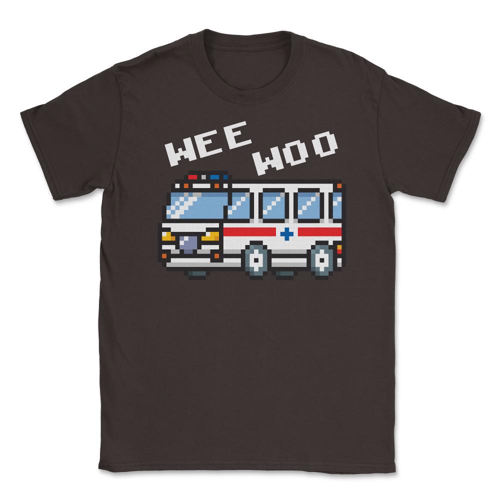 Ambulance Sound Funny Pixel Emergency Car Wee-Woo graphic Unisex - Brown