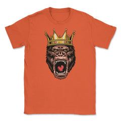 King Gorilla Head Angry Great Ape Wearing A Crown Design product - Orange