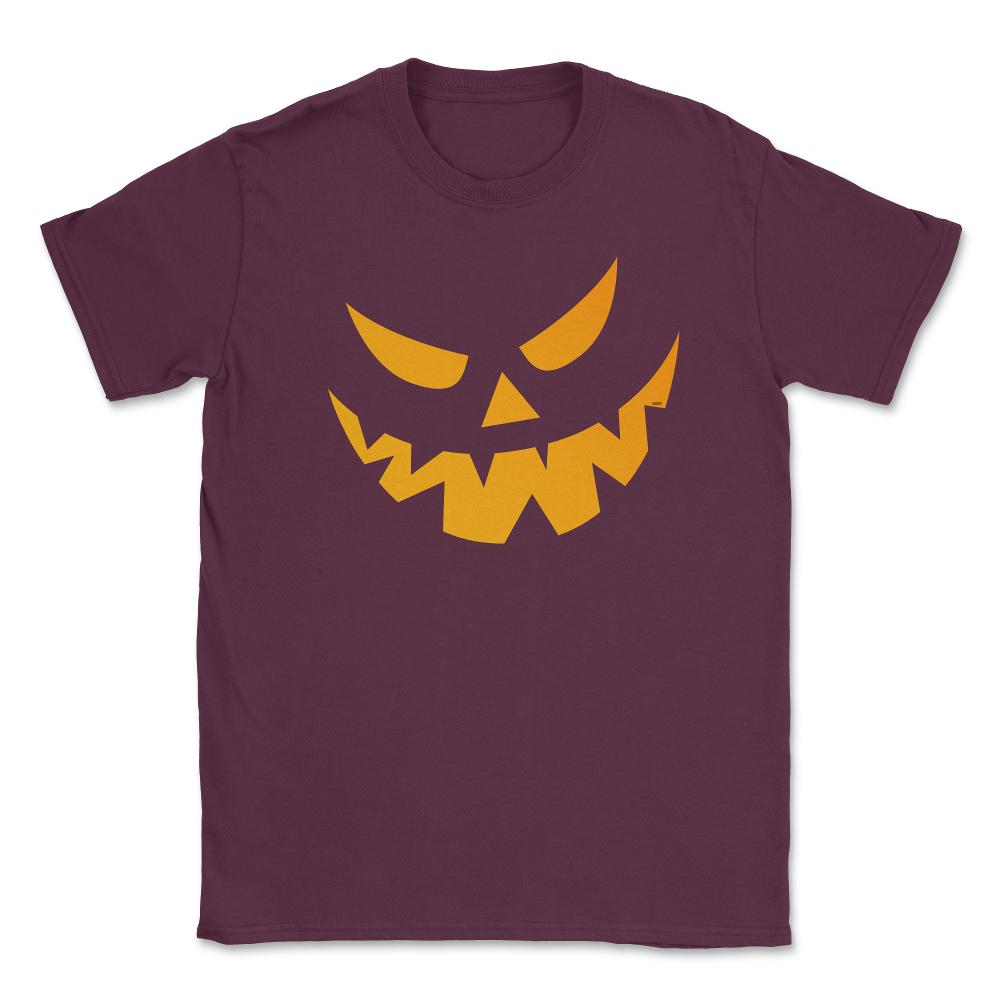 Grinning Pumpkin Funny Halloween costume T-Shirt Unisex T-Shirt - Maroon