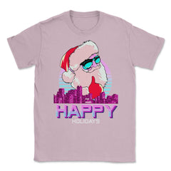 Vaporwave Santa XMAS Funny Humor Happy Holidays Unisex T-Shirt - Light Pink