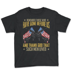 Remember Those Who Have Gone Before Us Memorial Day US Flag graphic - Black