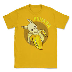 Cute Bunny Coming Out of a banana Funny Humor Gift print Unisex - Gold