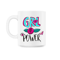 GRL Power graphic Feminist print - 11oz Mug - White