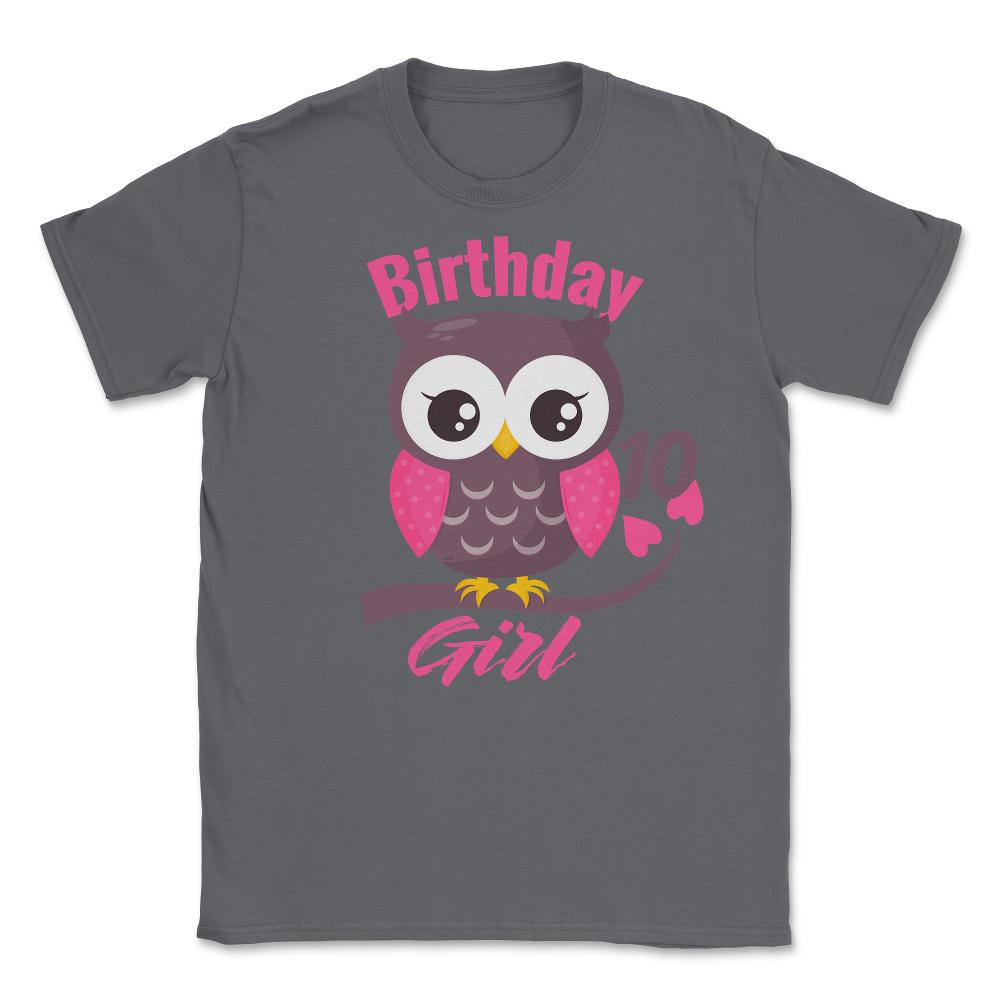 Owl on a tree branch CharacterFunny 10th Birthday girl product Unisex - Smoke Grey