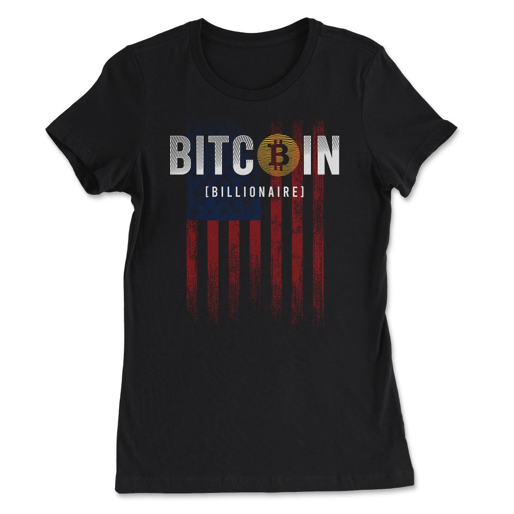 Patriotic Bitcoin Billionaire USA Flag Grunge Retro Vintage design - Women's Tee - Black