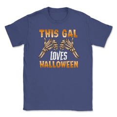 This gal loves Halloween Skeleton Funny Character Unisex T-Shirt - Purple
