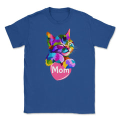 Cat Mom Heart Unisex T-Shirt - Royal Blue