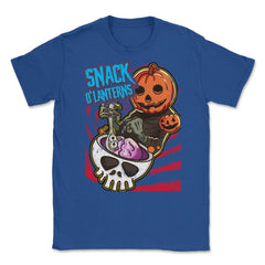 Snack O'lanterns Halloween Funny Costume Design graphic Unisex T-Shirt - Royal Blue
