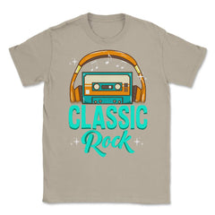 Classic Rock Cassette Tape With Headphones design Unisex T-Shirt - Cream