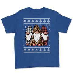 Christmas Gnomes Ugly XMAS design style Funny product Youth Tee - Royal Blue