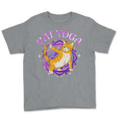 Cat Yoga Funny Kitten in Yoga Pose Design for Kitty Lovers product - Grey Heather