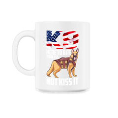K9 Unit American Flag Patriotic German Shepherd print - 11oz Mug - White