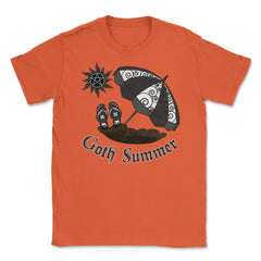 Gothic Summer Umbrella Sun & Flip Flops Goth Punk Grunge product - Orange